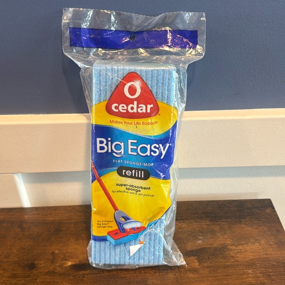 O-Cedar Big Easy Flat Sponge Mop Refill New In Package Discontinued